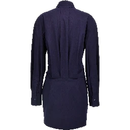 Blue Cotton Short Dress
