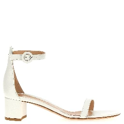 White Leather Flat Sandals
