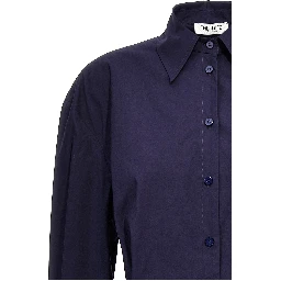 Blue Cotton Short Dress