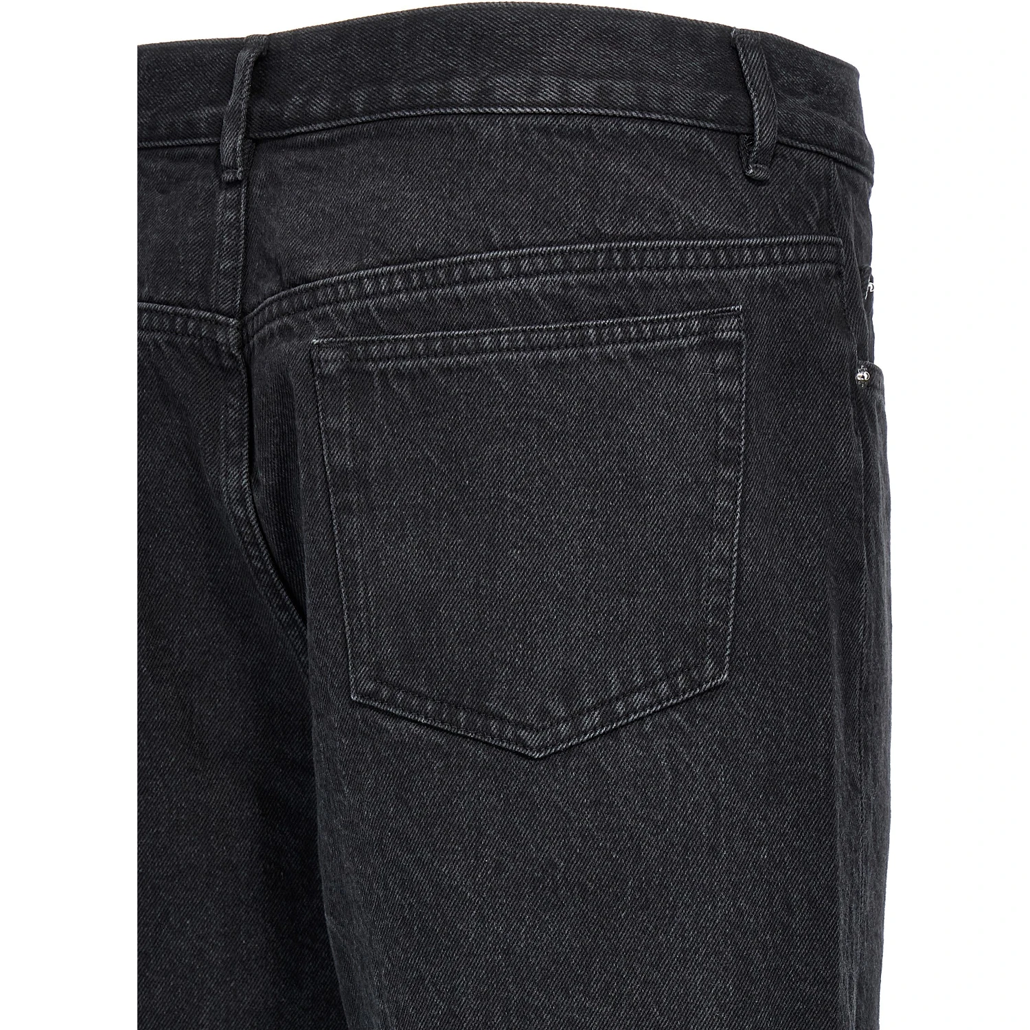 Black Cotton Straight-Leg Jeans