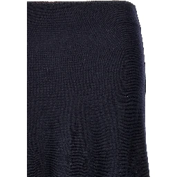 Blue Wool Midi Skirt