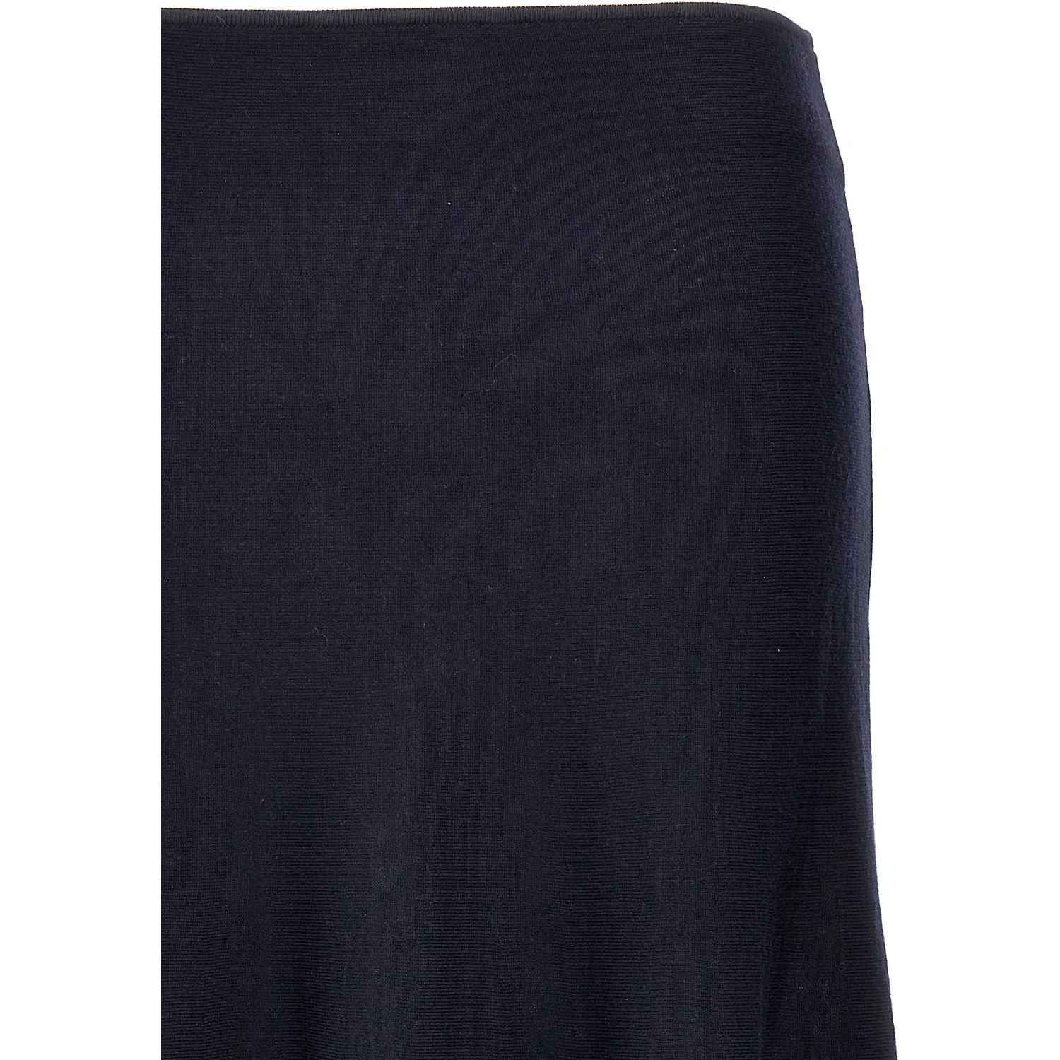 Blue Wool Midi Skirt