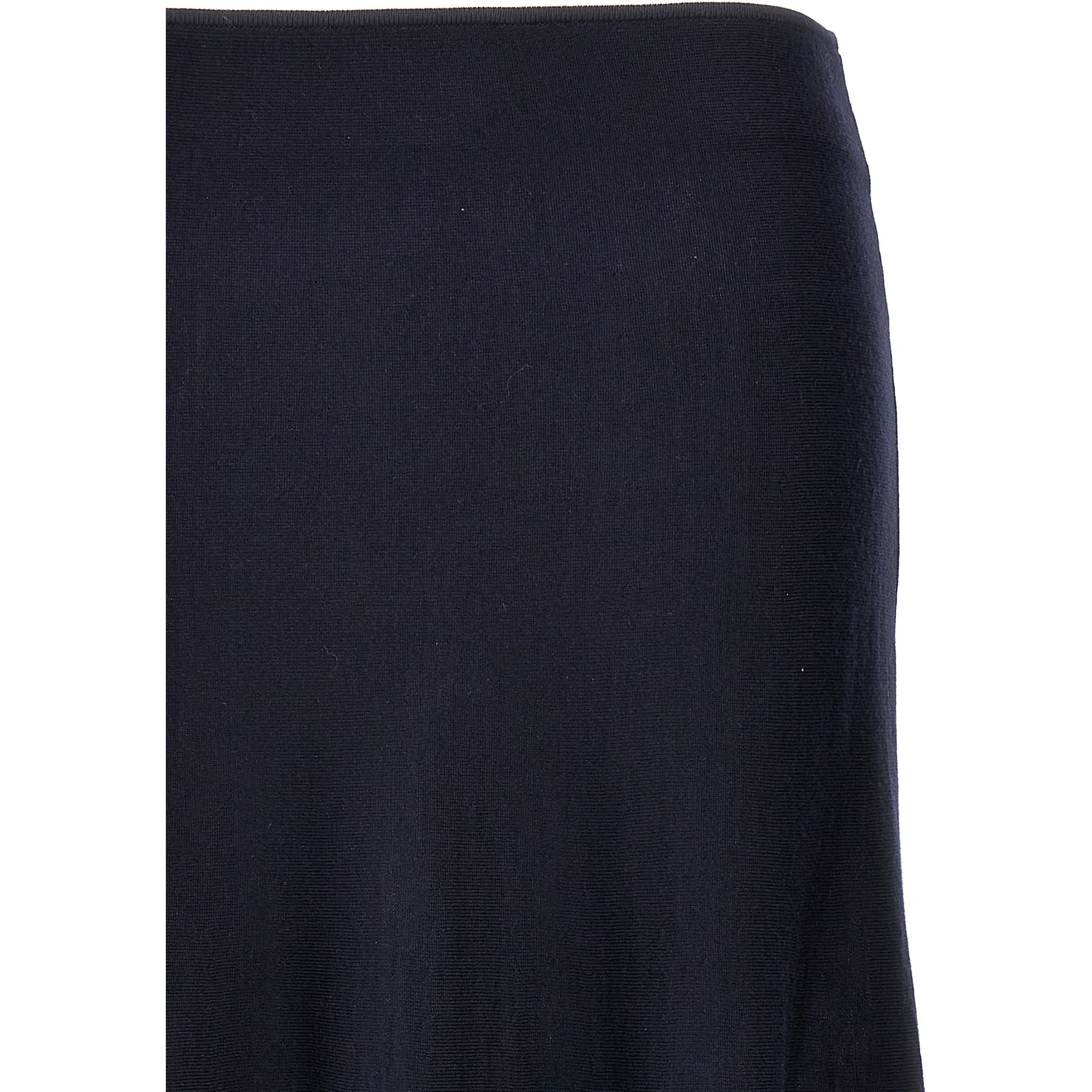 Blue Wool Midi Skirt