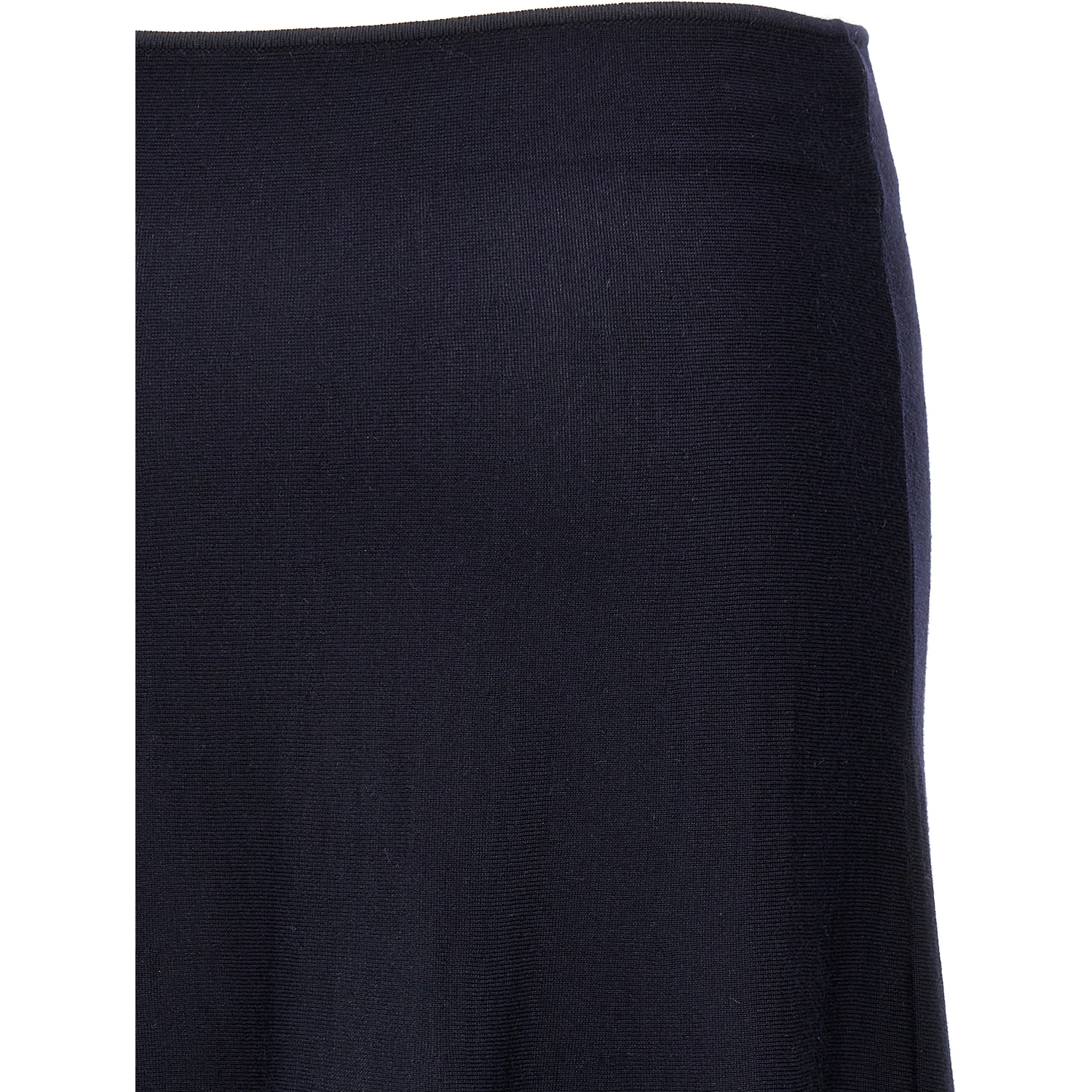 Blue Wool Midi Skirt