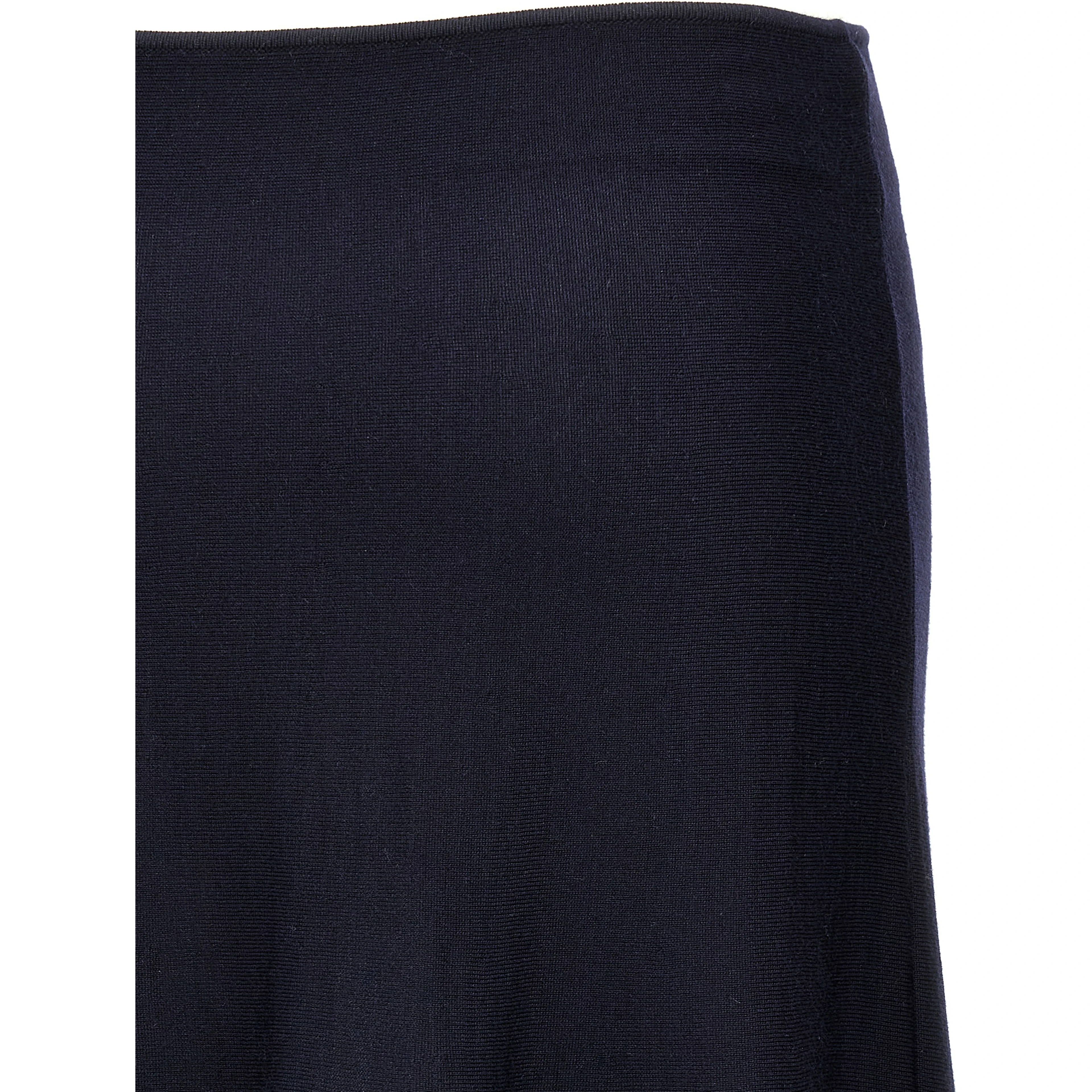 Blue Wool Midi Skirt