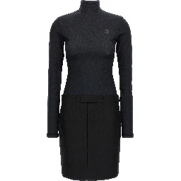 Black Polyester Short Dress