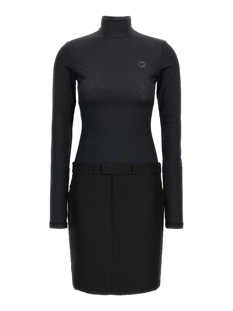 Black Polyester Short Dress