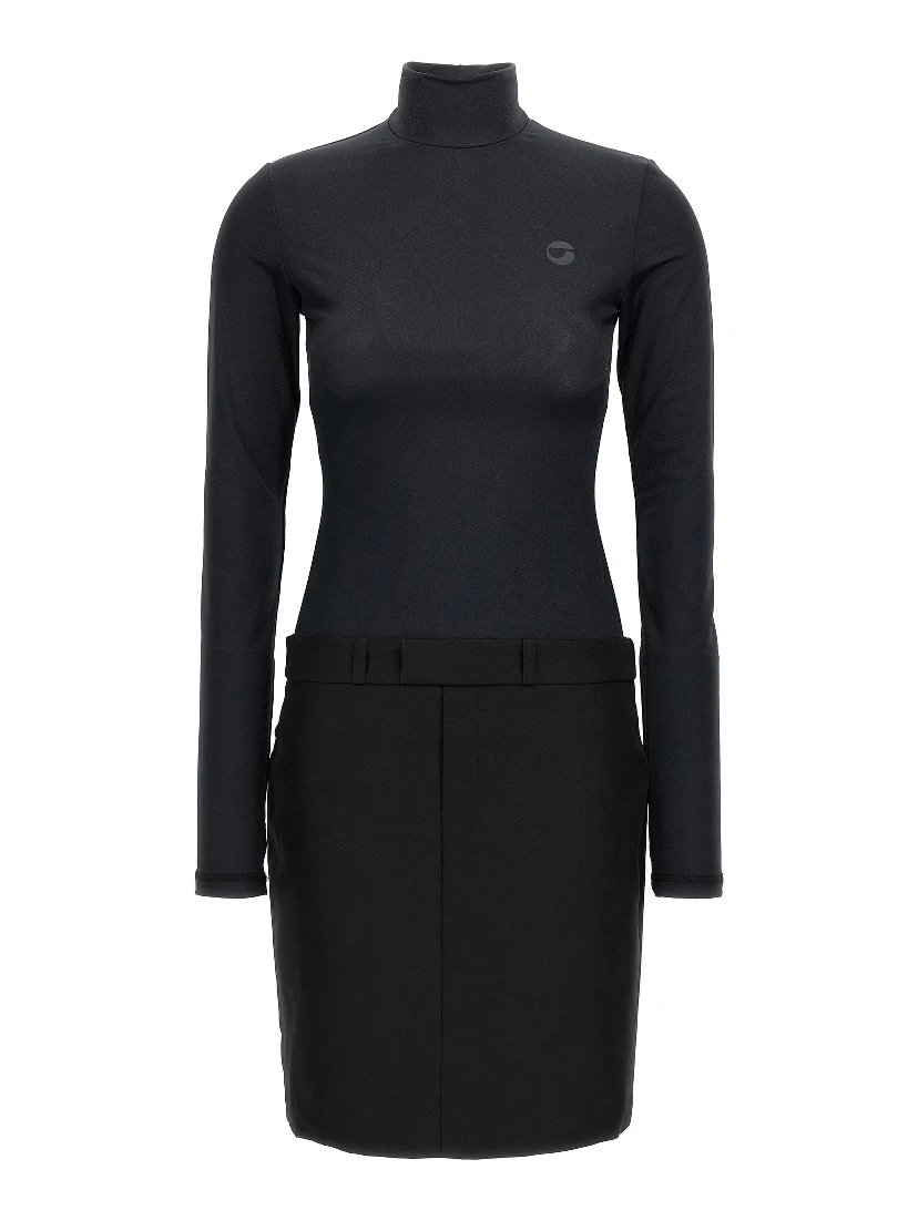 Black Polyester Short Dress