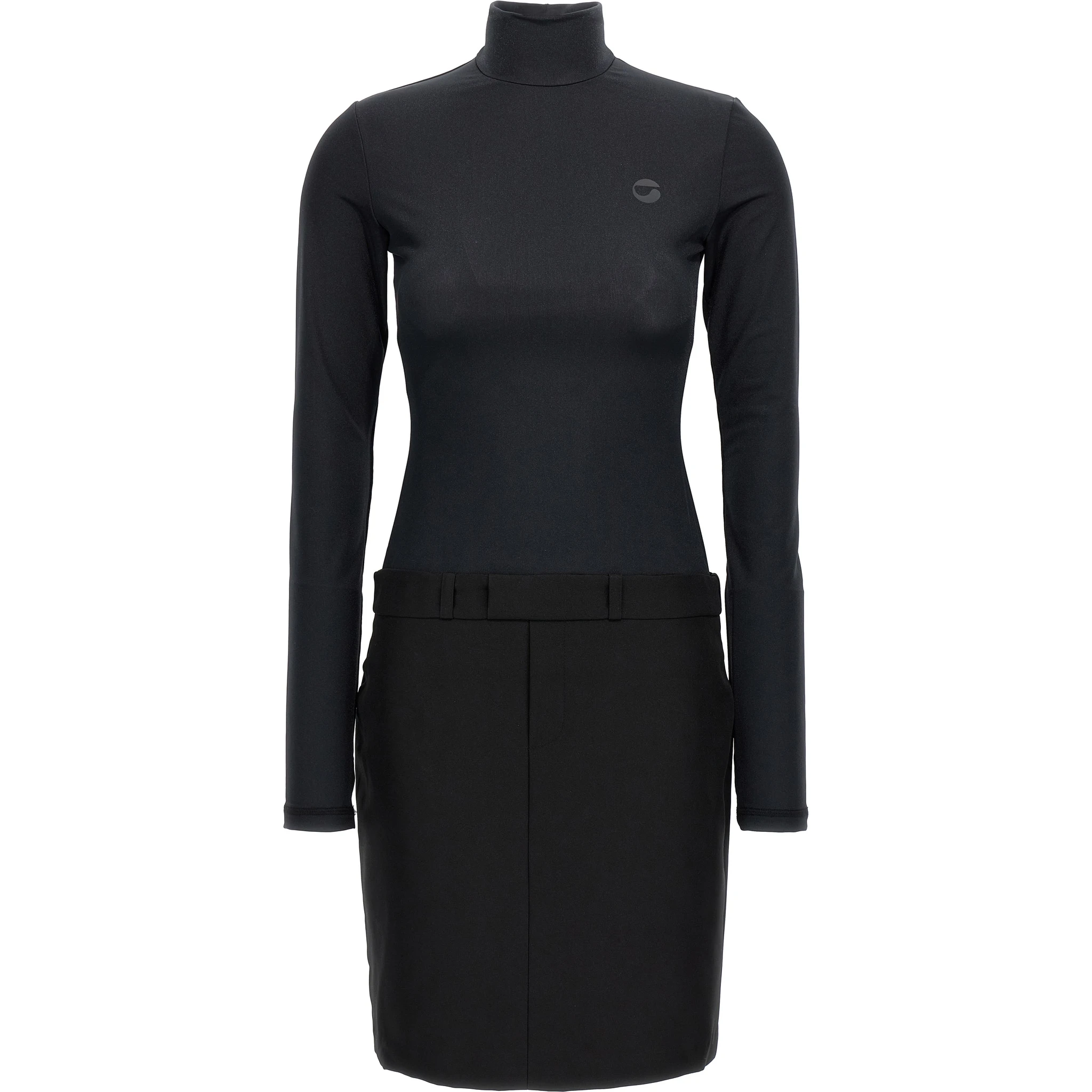 Black Polyester Short Dress