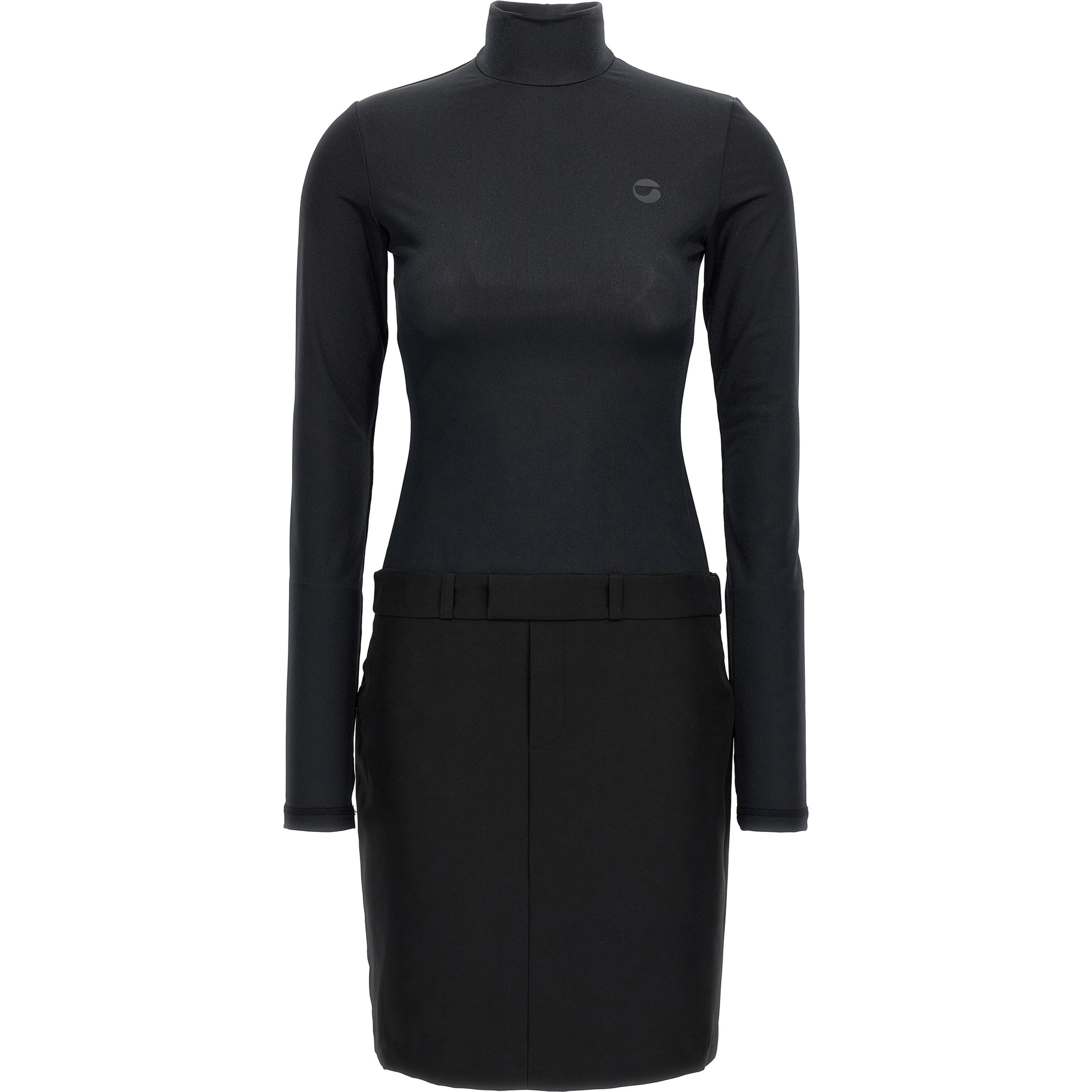 Black Polyester Short Dress