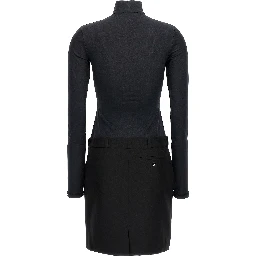 Black Polyester Short Dress