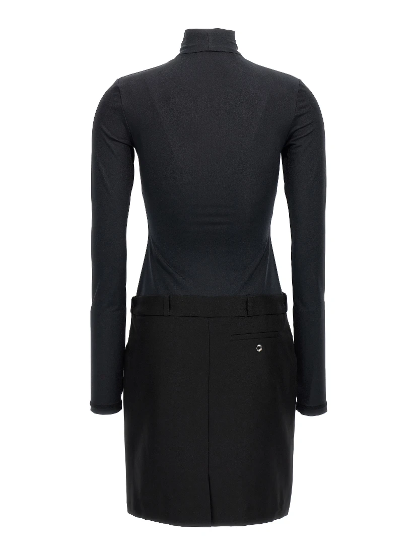 Black Polyester Short Dress