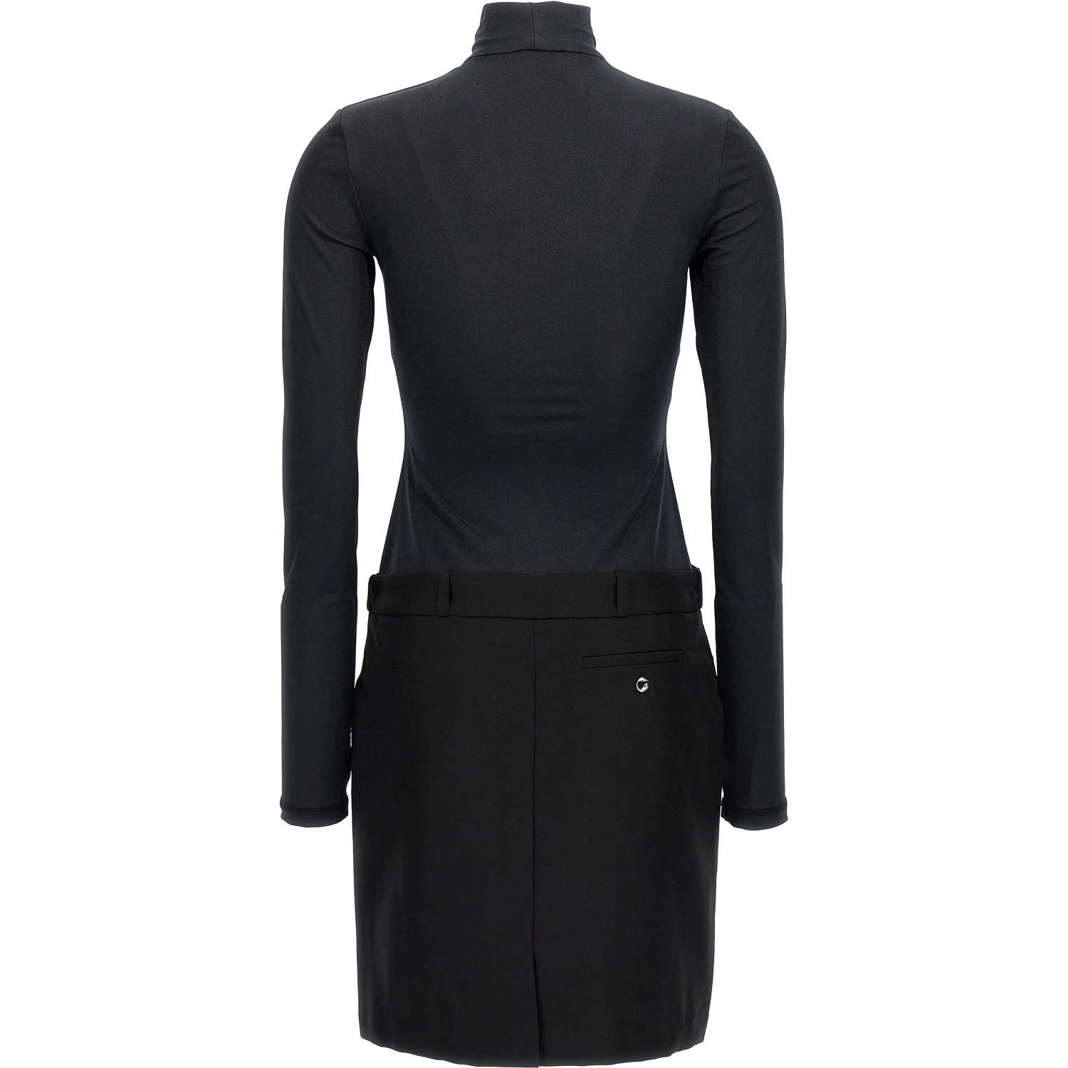 Black Polyester Short Dress