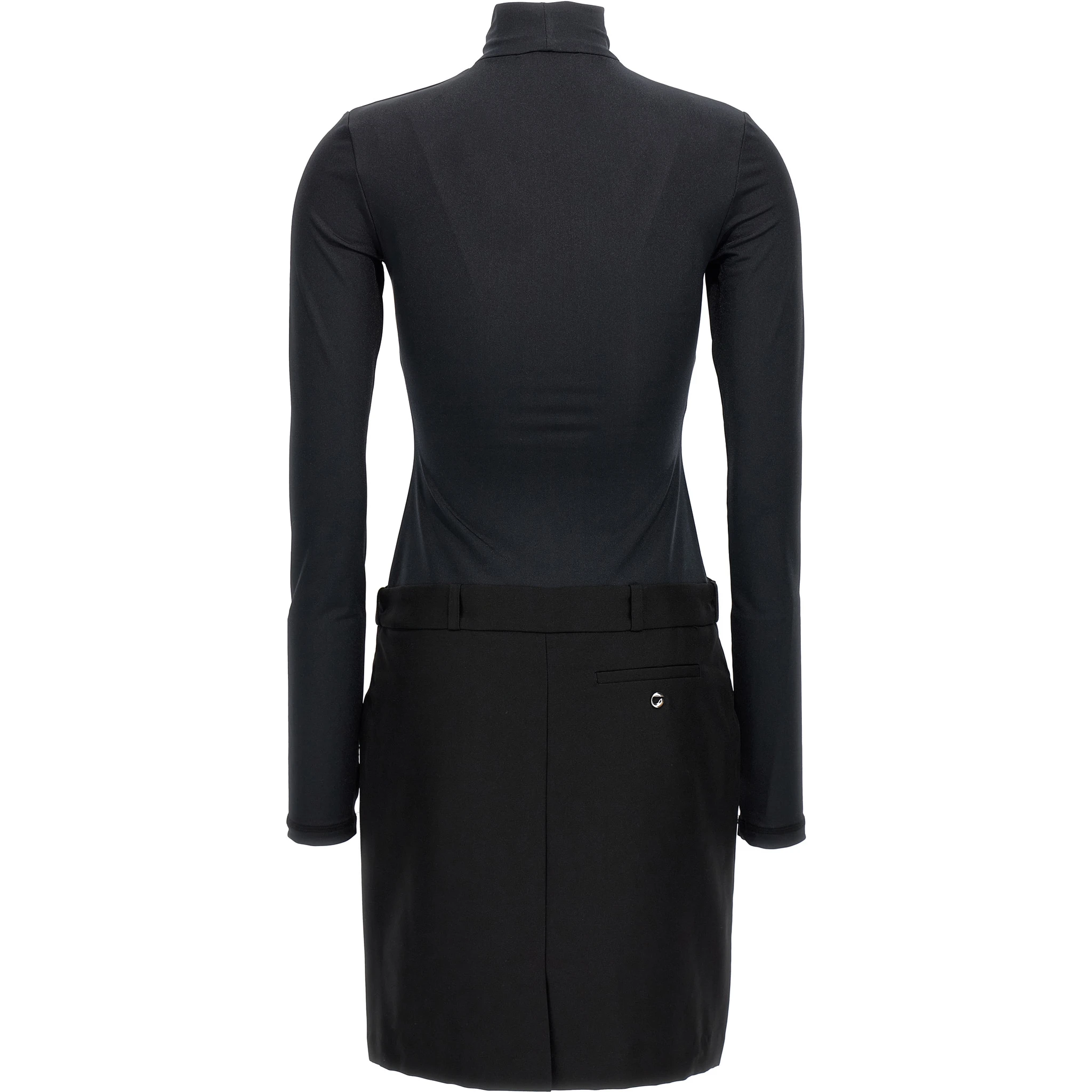 Black Polyester Short Dress