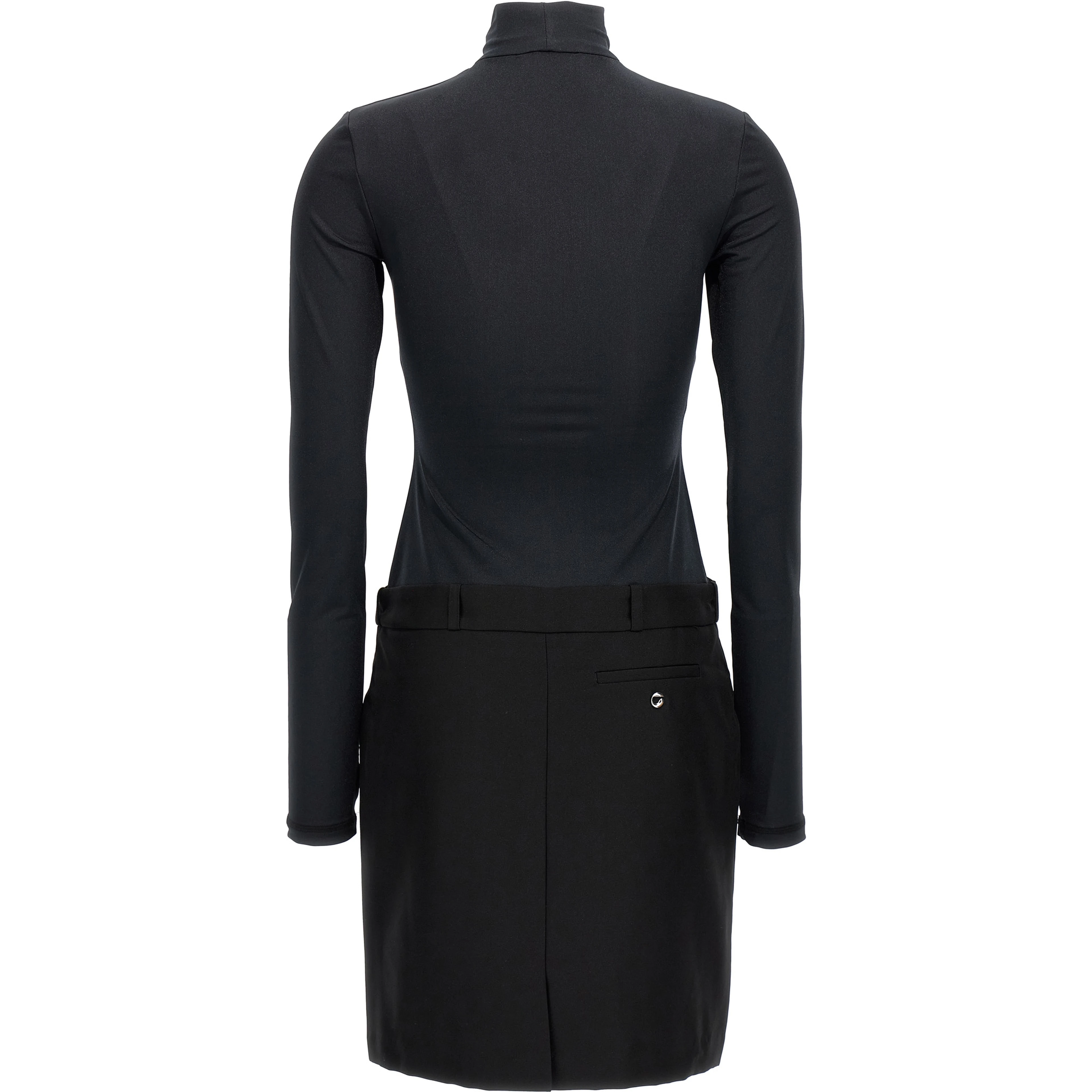 Black Polyester Short Dress