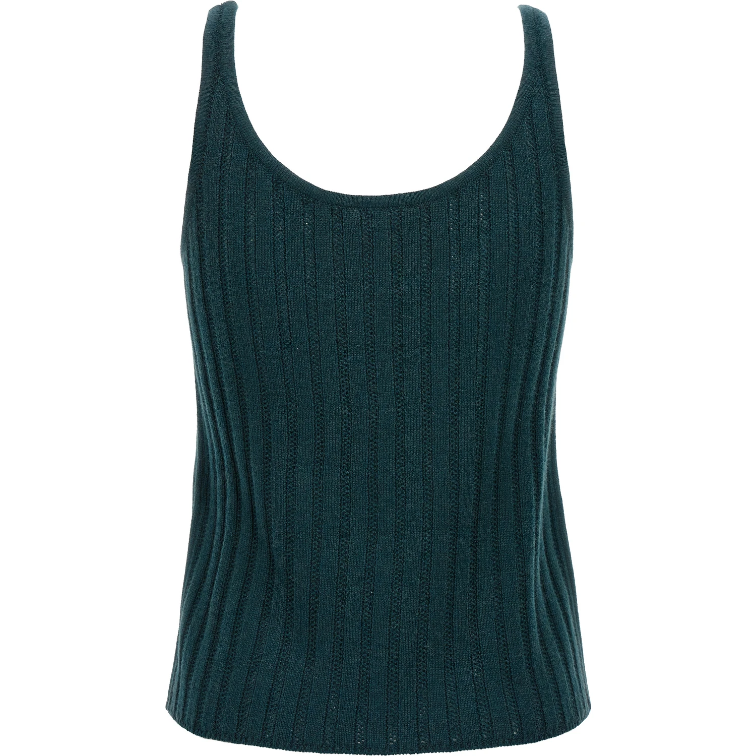 Bicolor Wool Sleeveles T-Shirt