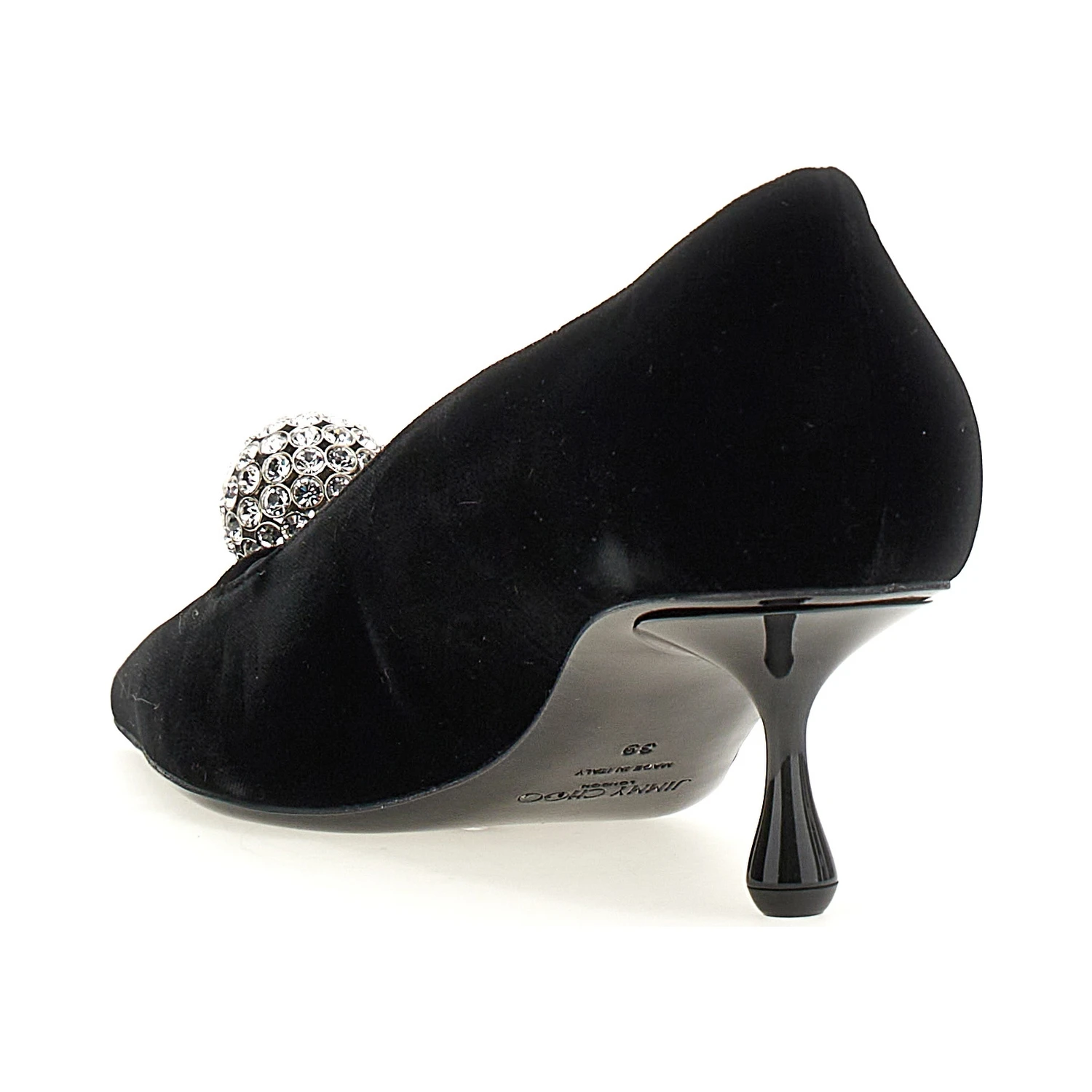 Black Textile Mid Heel Pumps