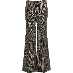 Gray Wool Flared Pants