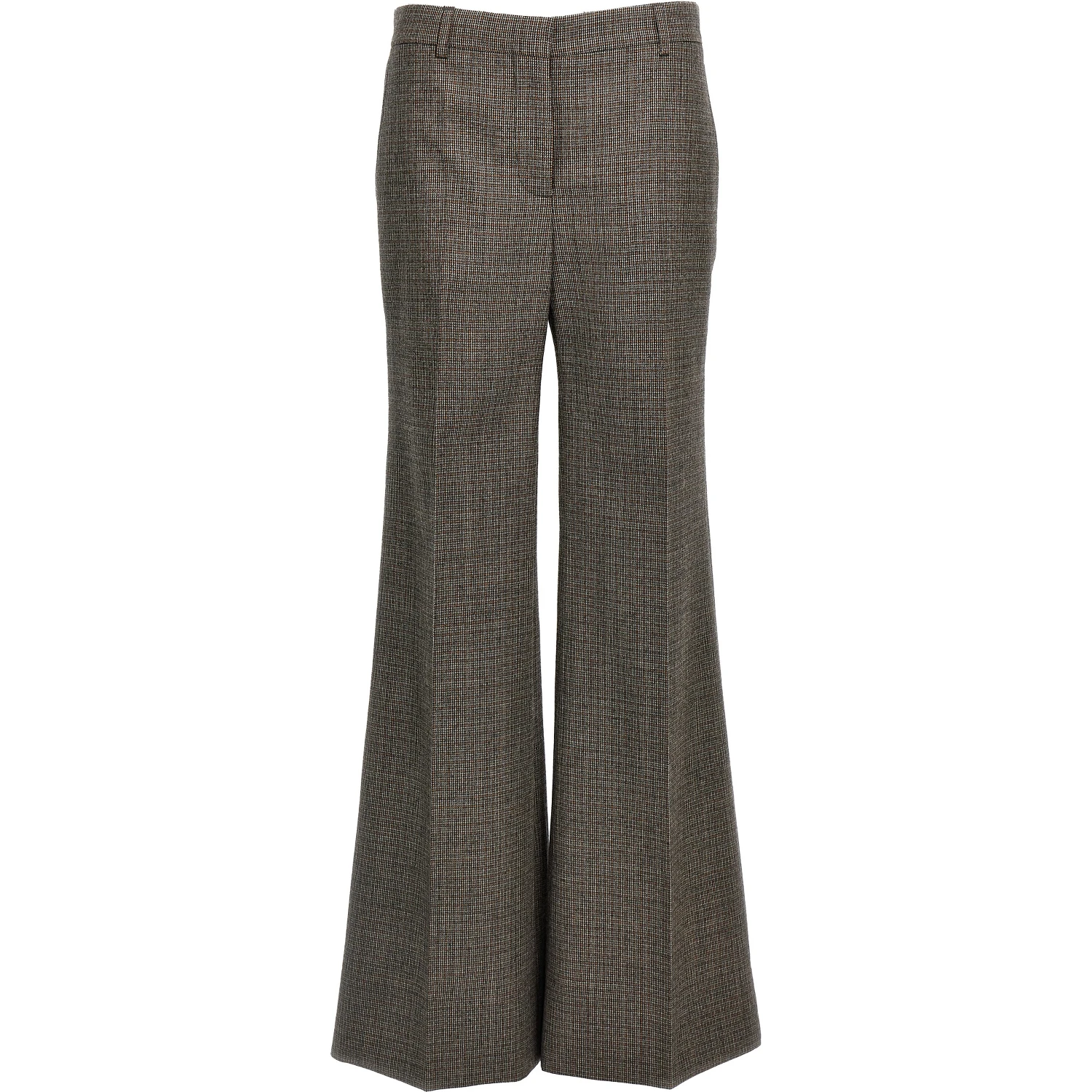 Gray Wool Flared Pants