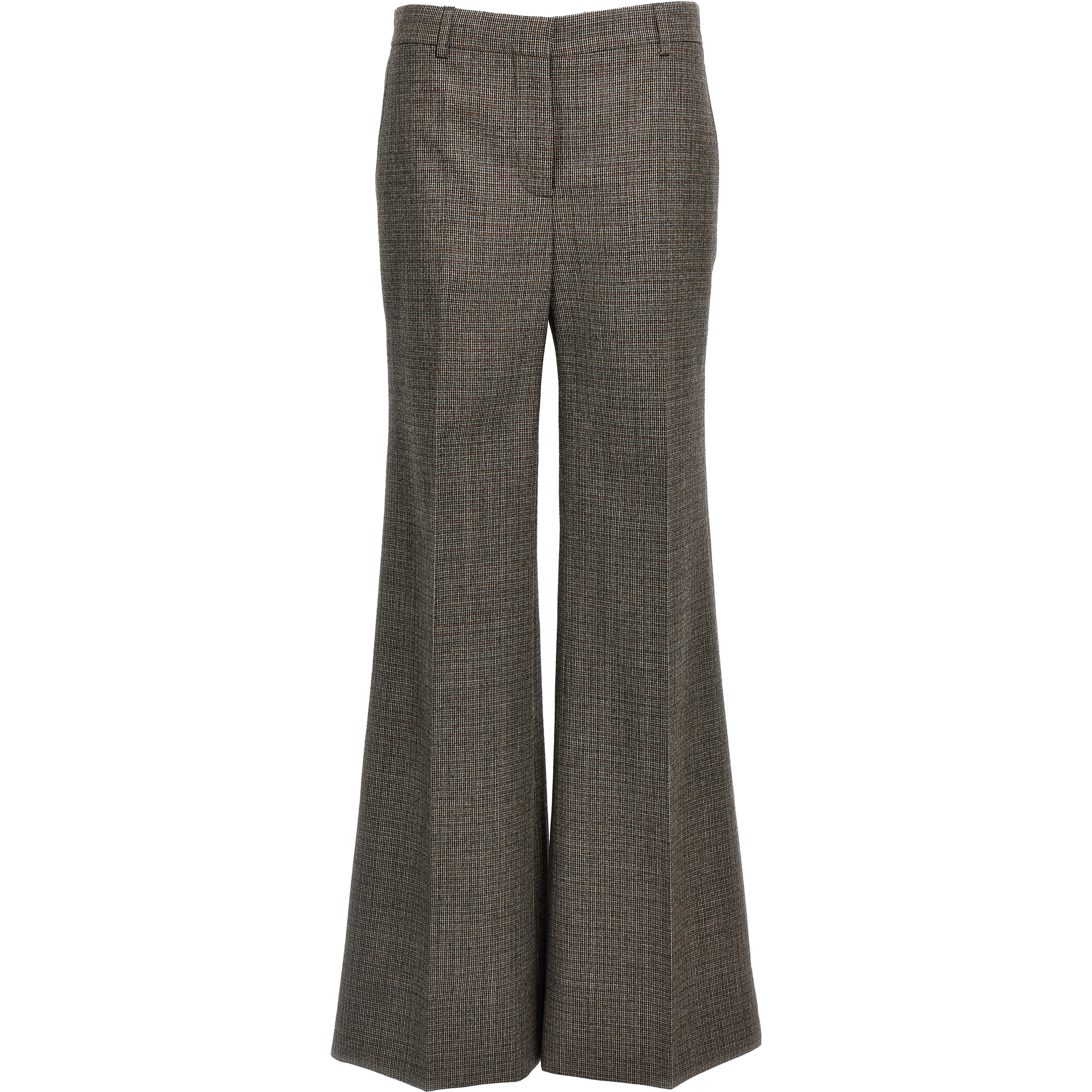 Gray Wool Flared Pants
