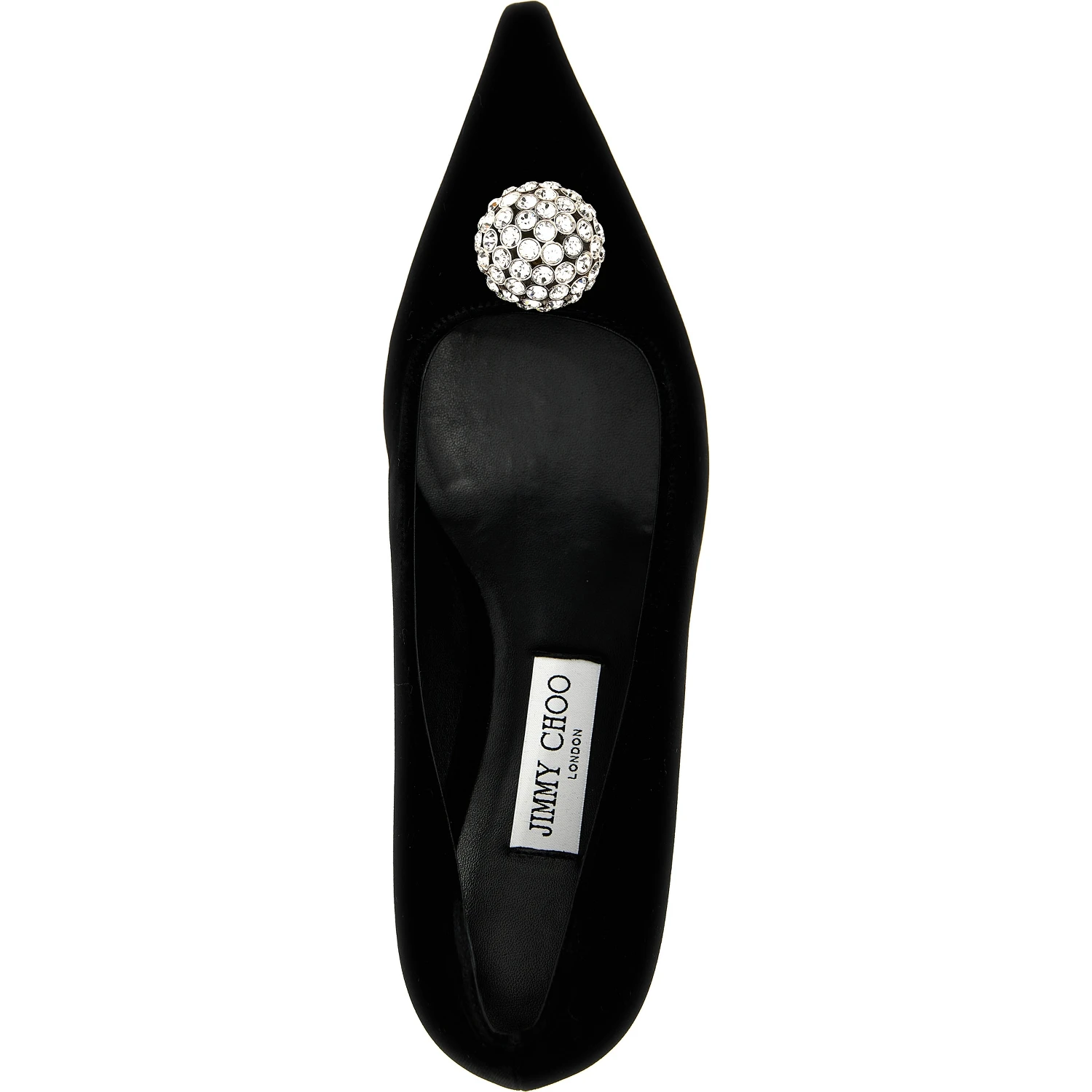 Black Textile Mid Heel Pumps