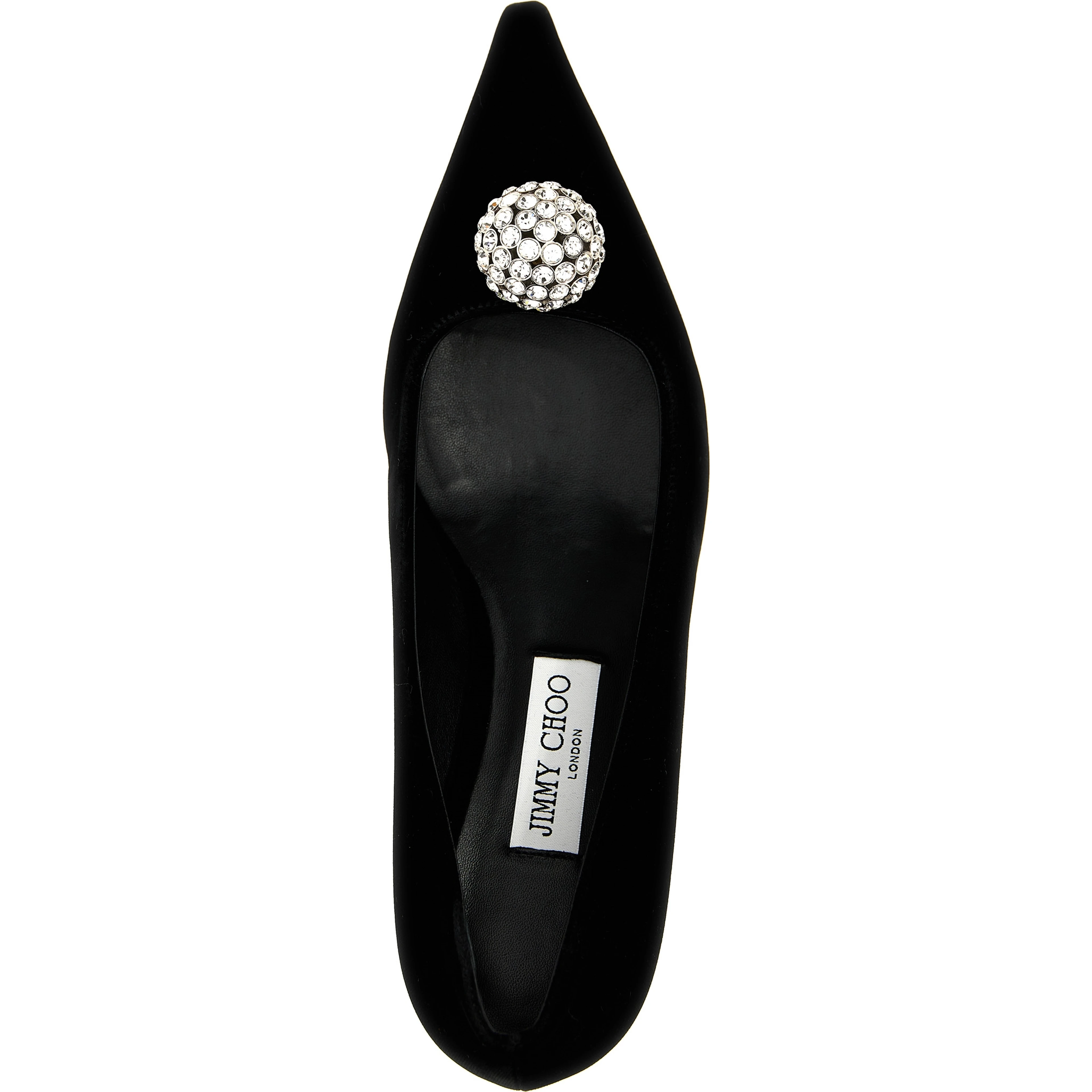 Black Textile Mid Heel Pumps