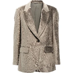 Gray Cotton Blazer
