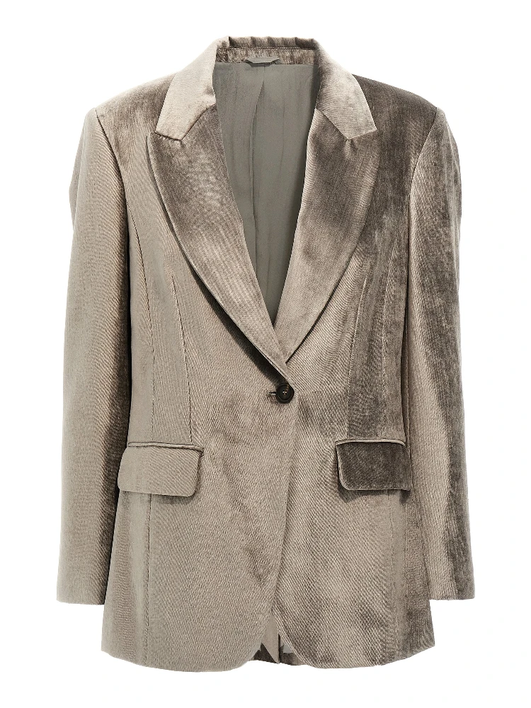 Gray Cotton Blazer