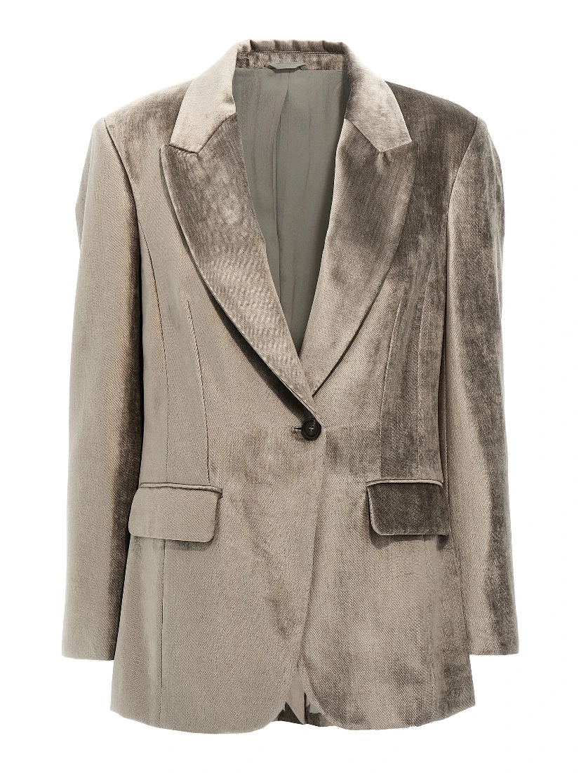 Gray Cotton Blazer