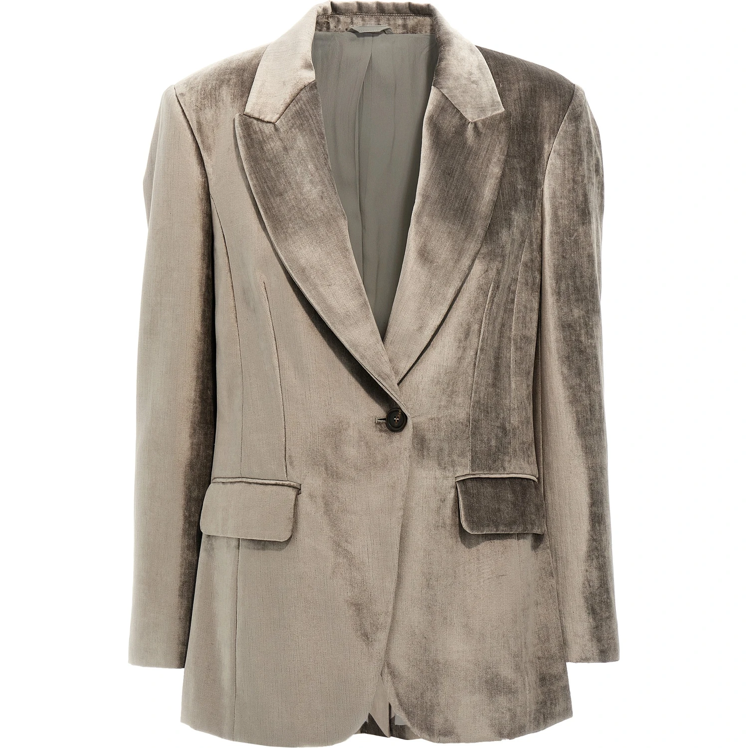 Gray Cotton Blazer