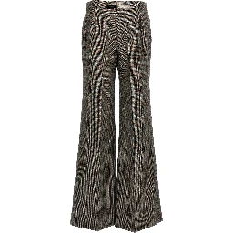 Gray Wool Flared Pants