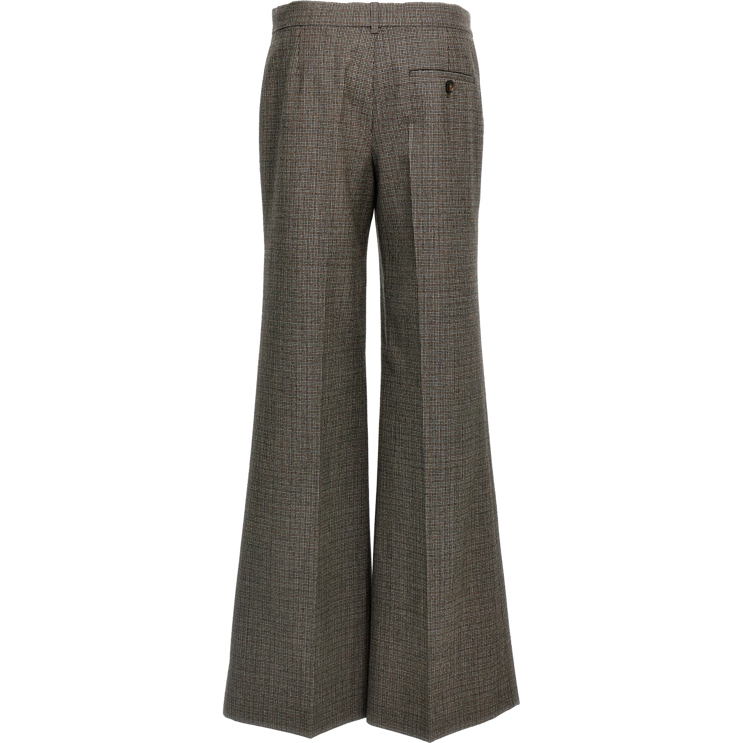 Gray Wool Flared Pants
