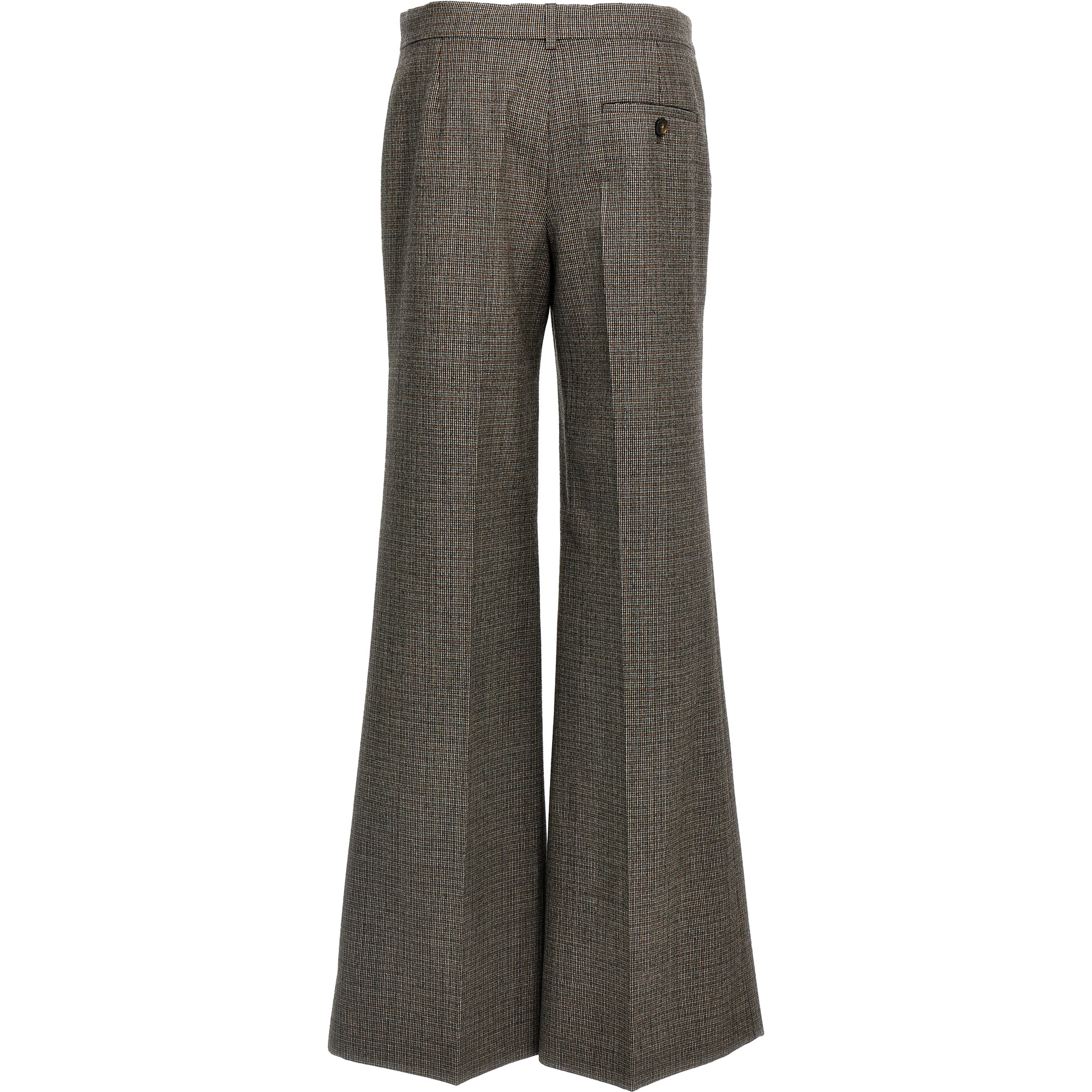 Gray Wool Flared Pants