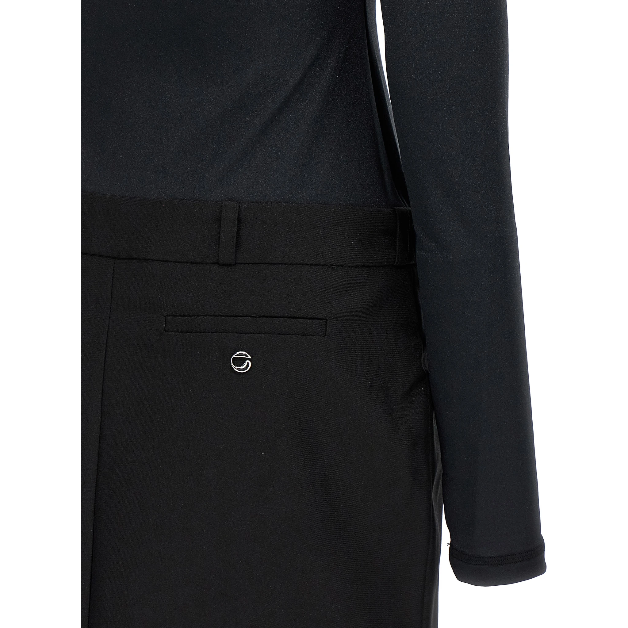 Black Polyester Short Dress