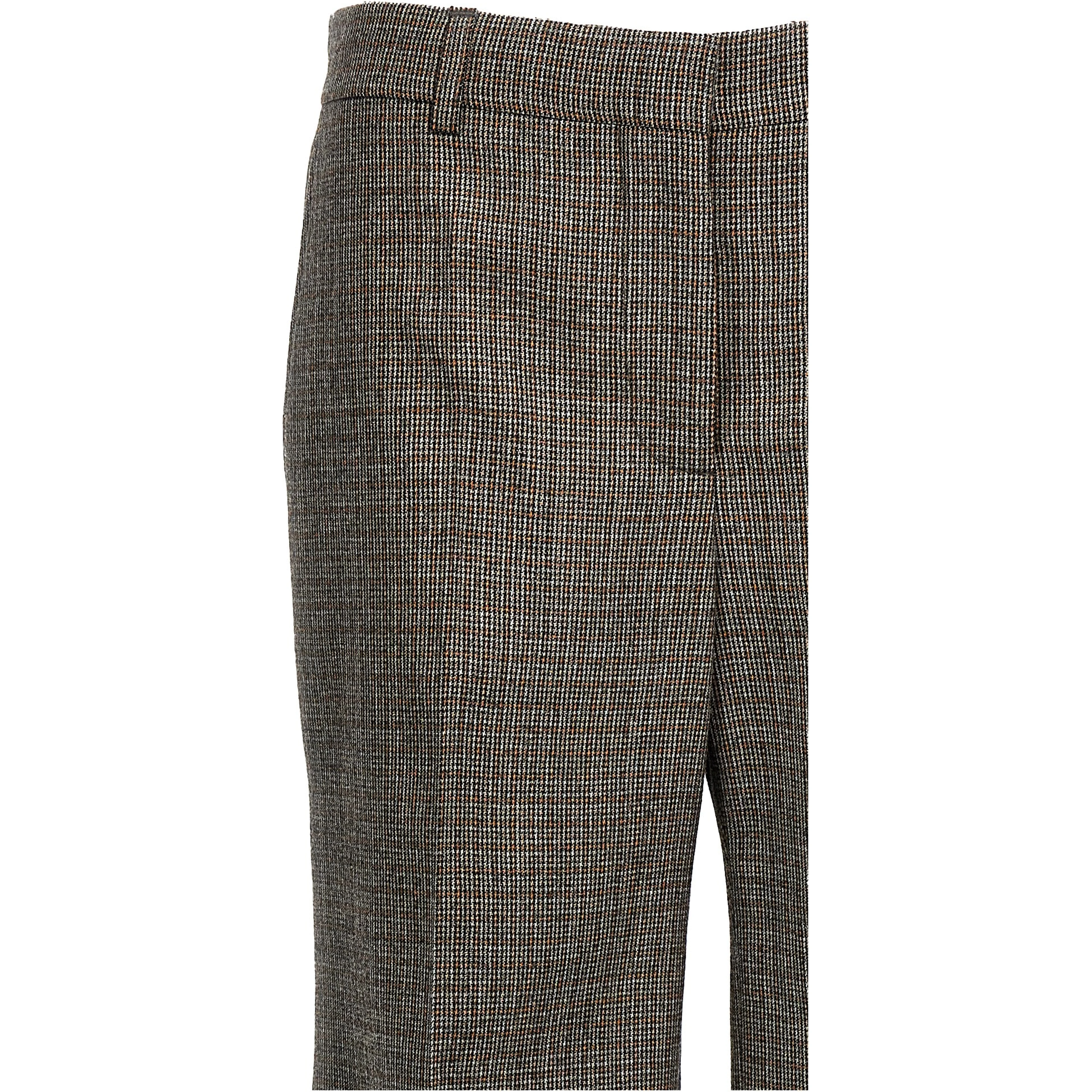 Gray Wool Flared Pants