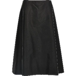 Black Polyamide Midi Skirt