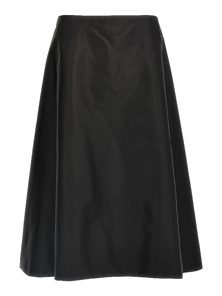 Black Polyamide Midi Skirt