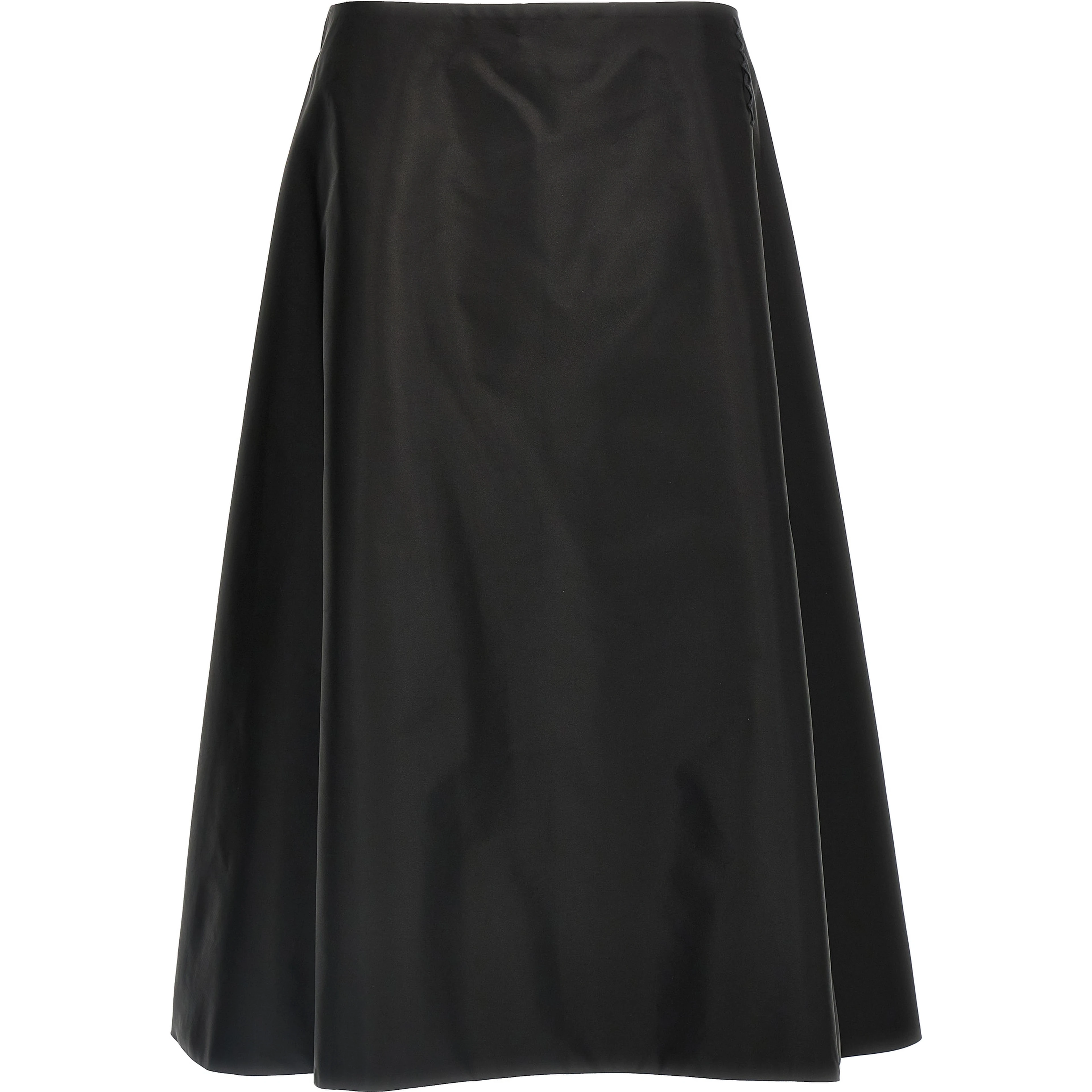 Black Polyamide Midi Skirt