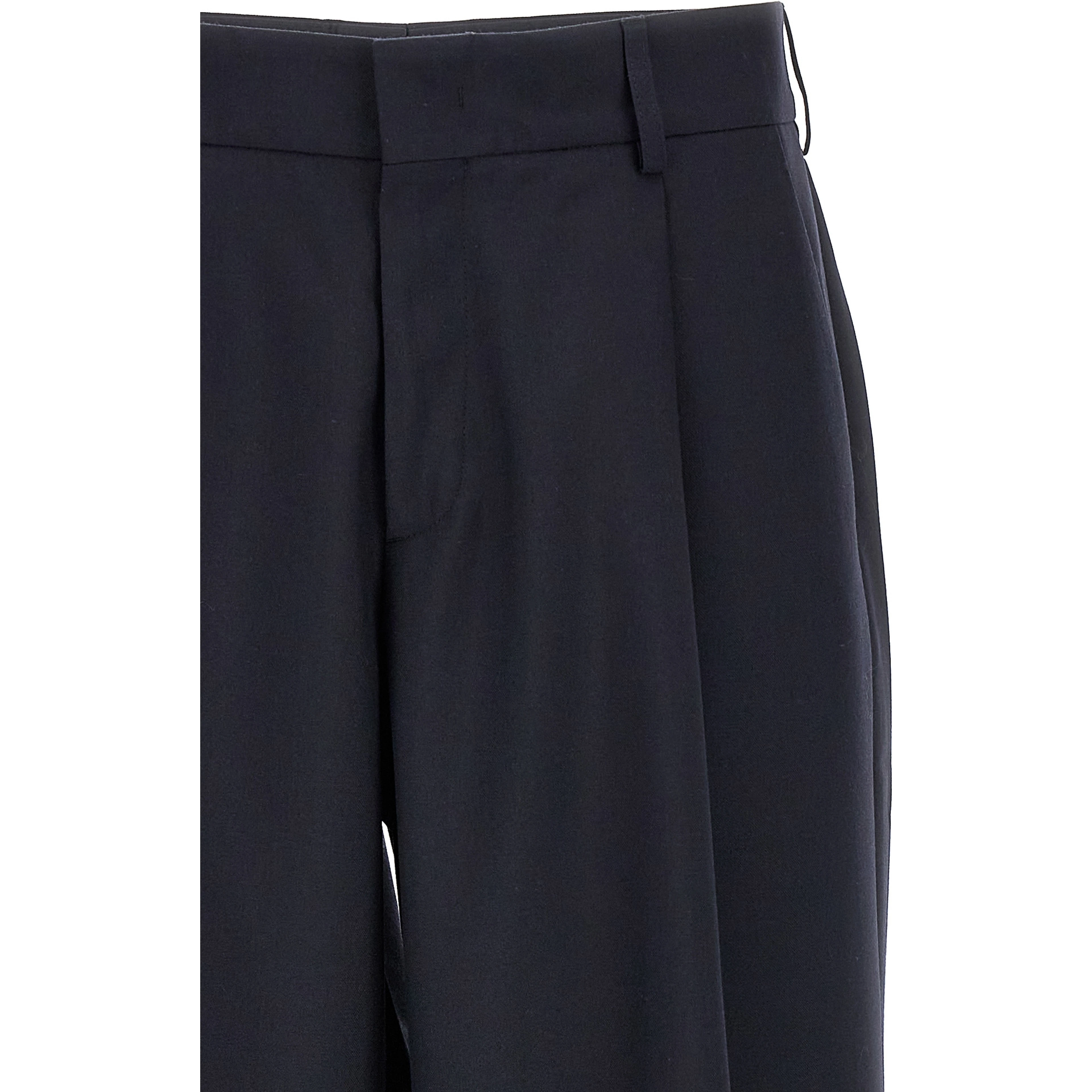 Blue Polyester Dress Pants