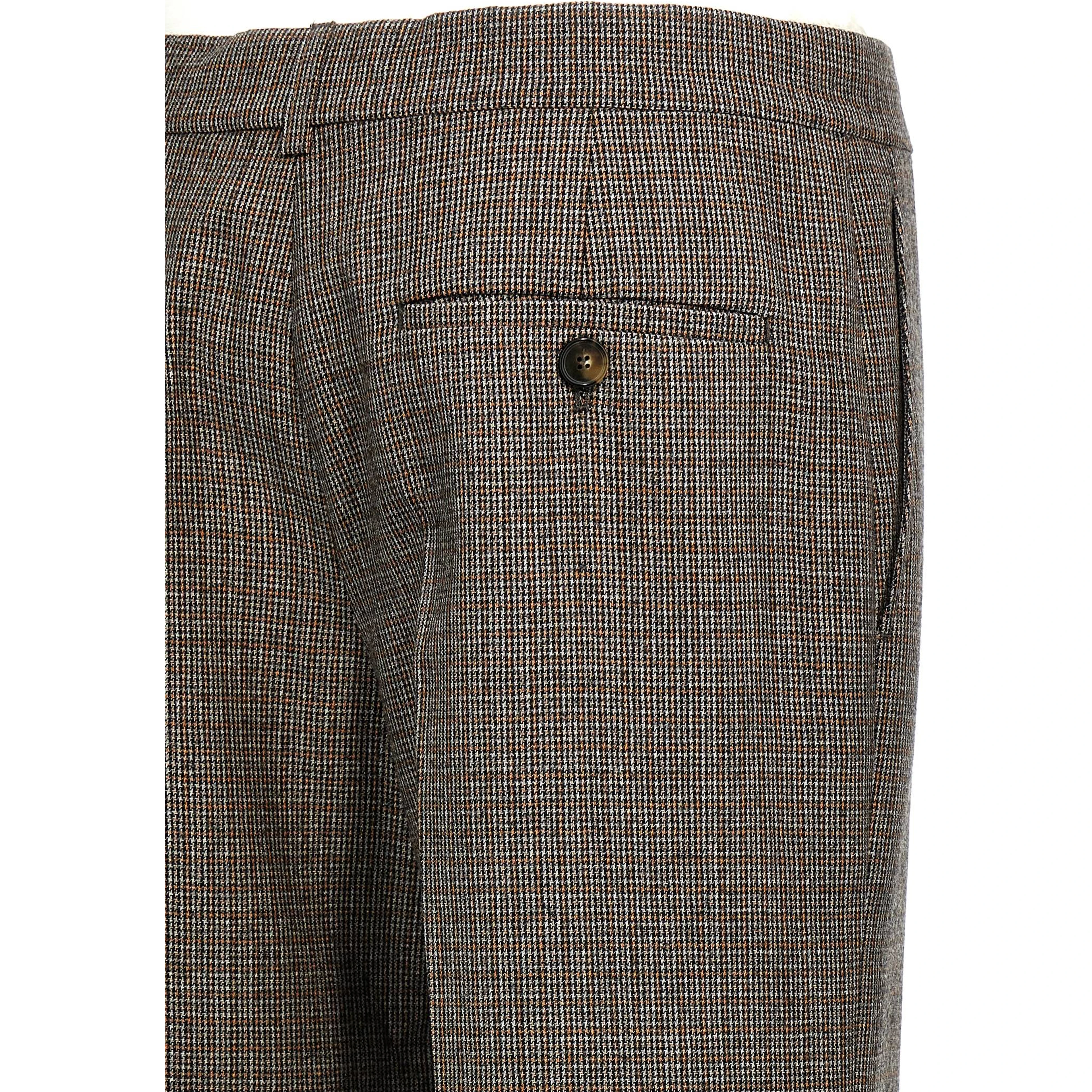 Gray Wool Flared Pants