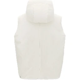 White Polyester Sleeveless Jacket