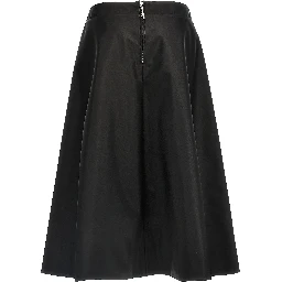 Black Polyamide Midi Skirt