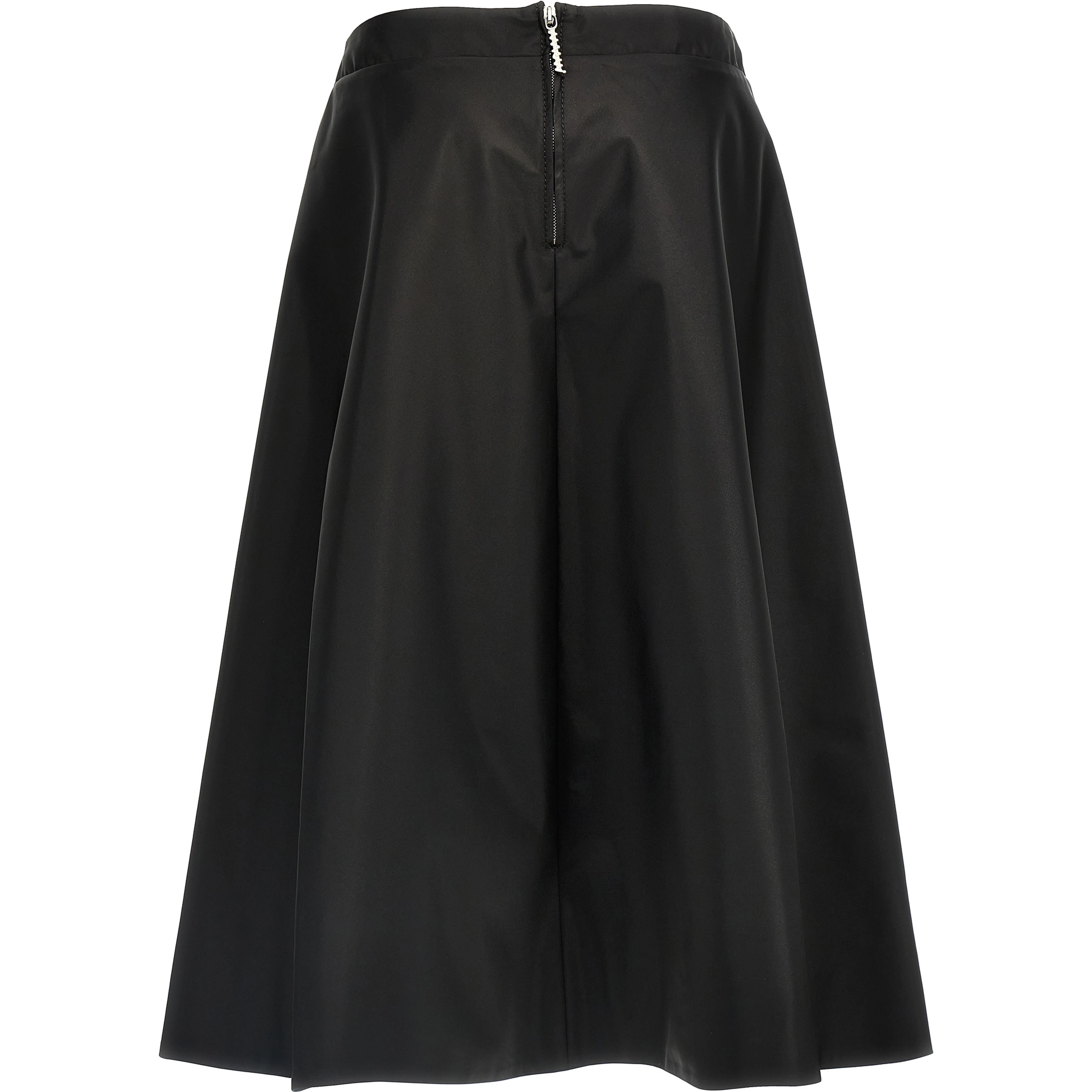 Black Polyamide Midi Skirt