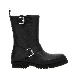 Black Polyester Ankle Boots