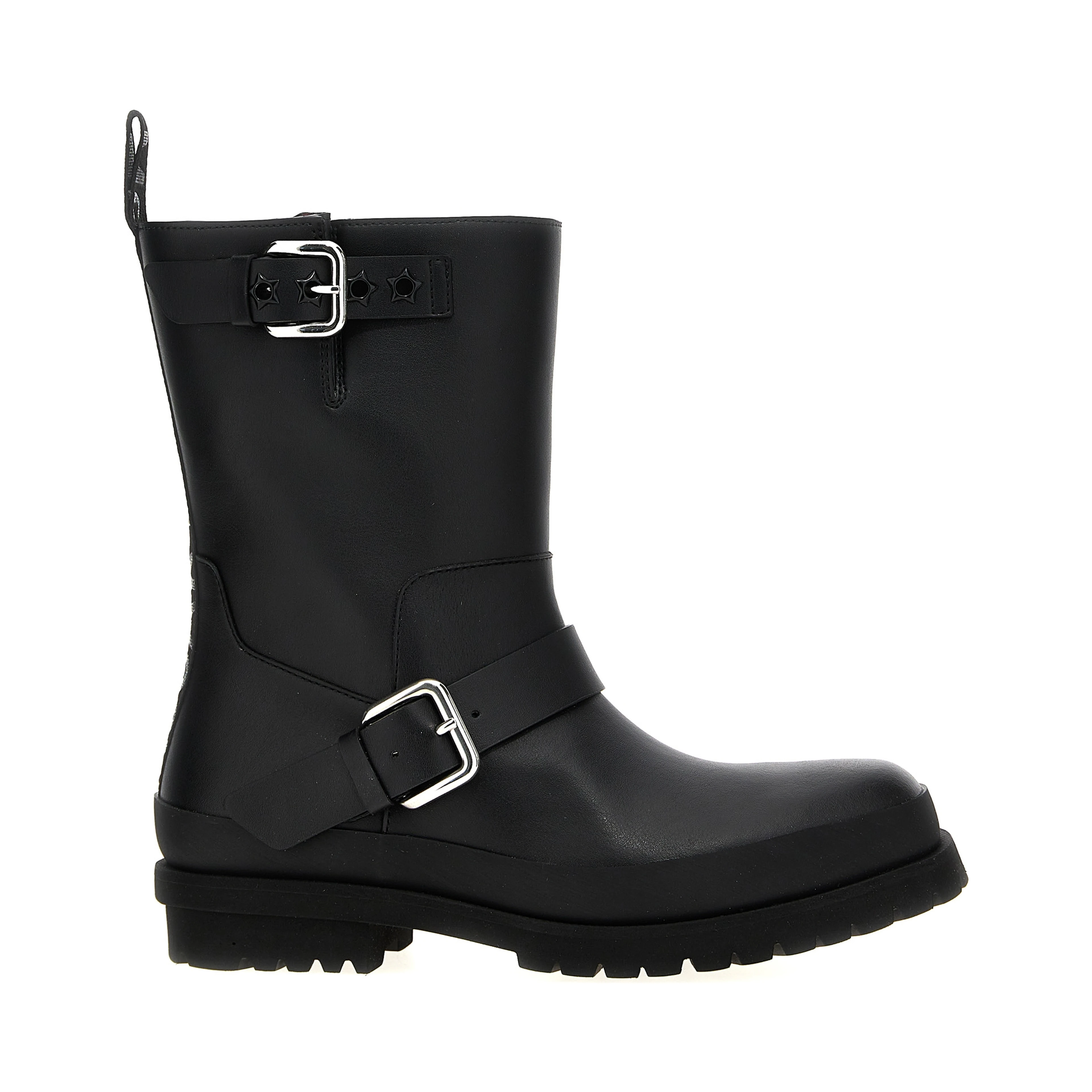 Black Polyester Ankle Boots