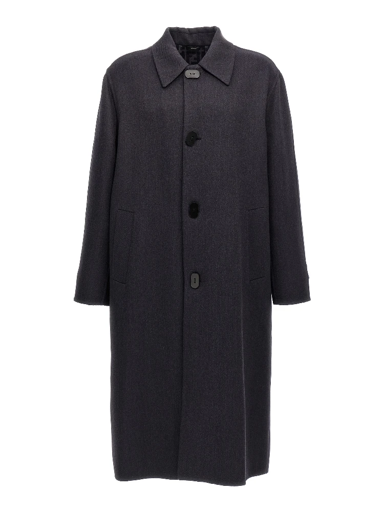 Blue Virgin Wool Coat