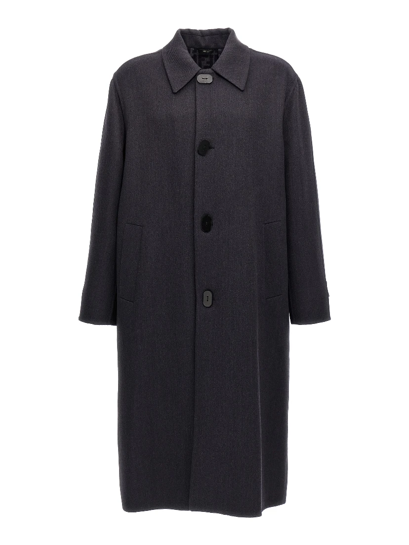 Blue Virgin Wool Coat