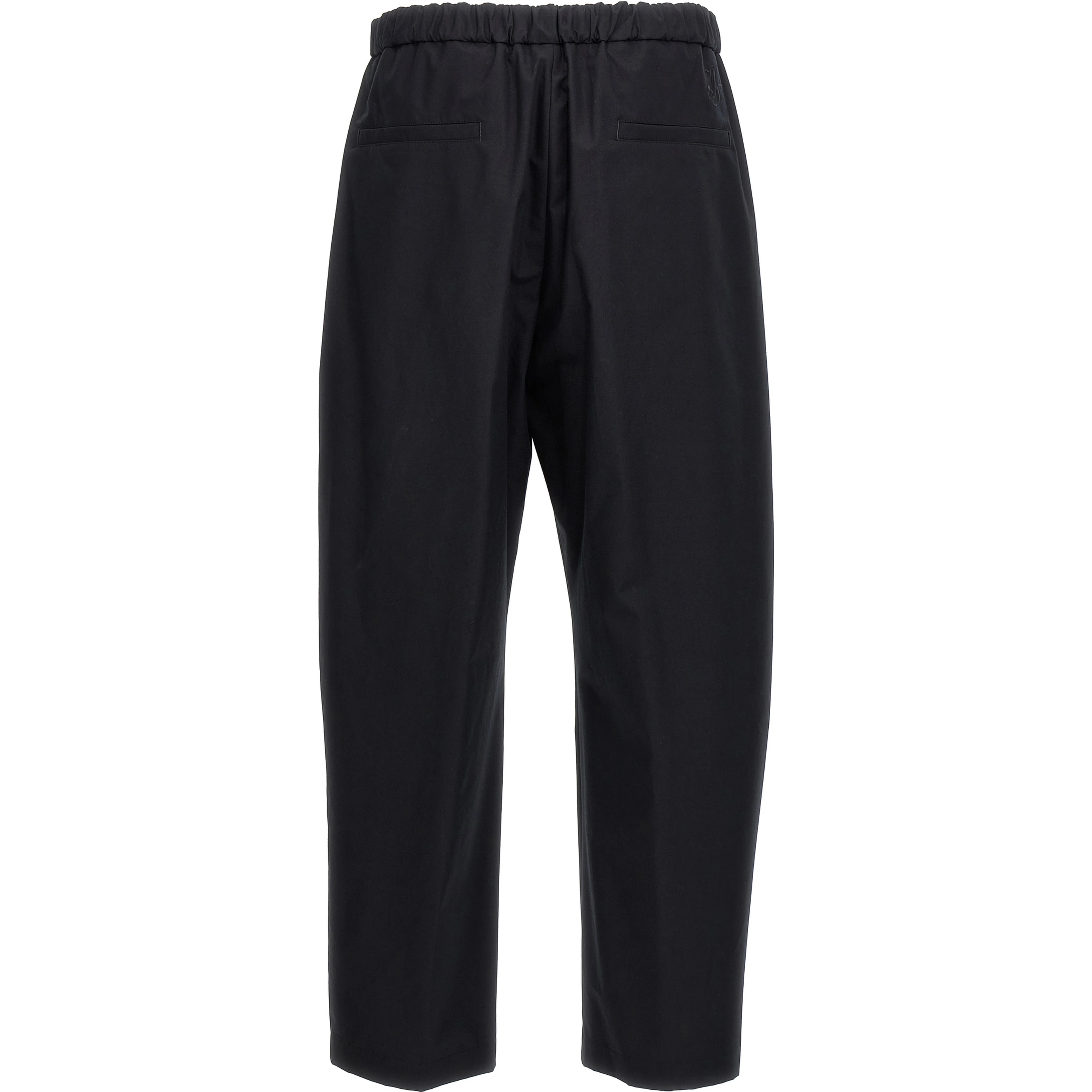 Blue Cotton Casual Pants