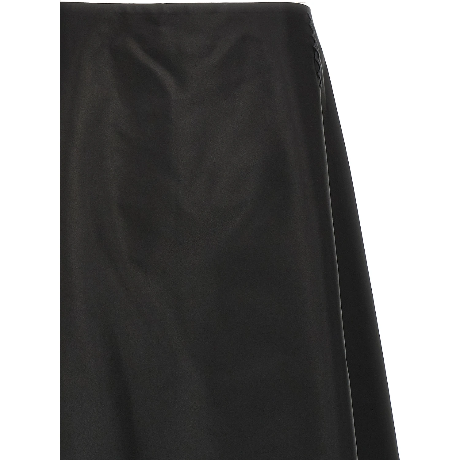 Black Polyamide Midi Skirt