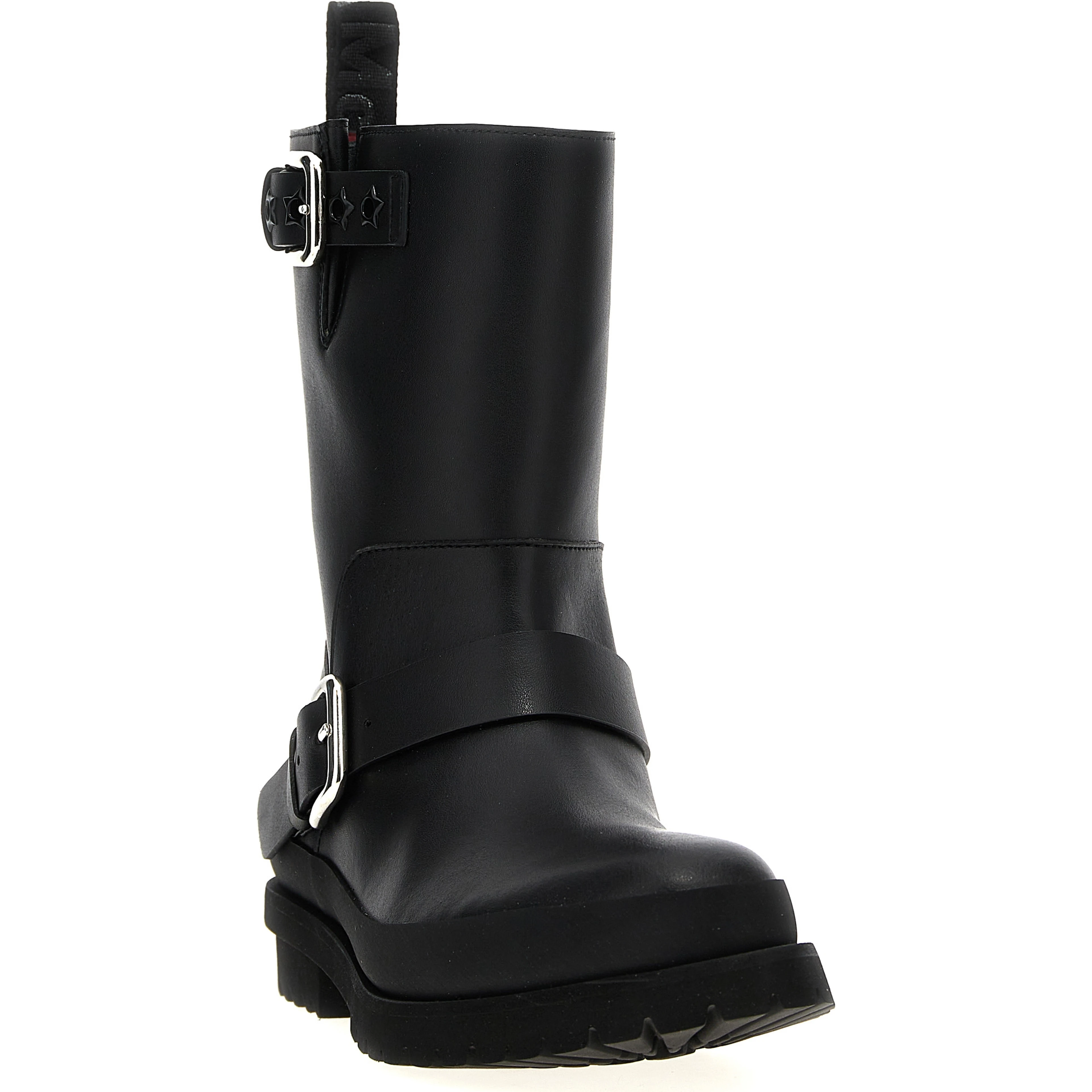 Black Polyester Ankle Boots